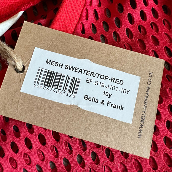 Bella + Frank Mesh Shirt Kids 10 Years Red - Picture 3 of 9